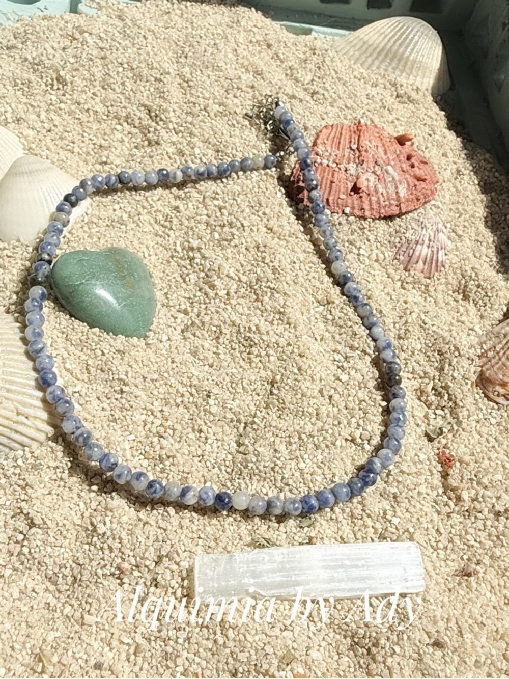 Alquimia Blue Sodalite Faceted Bead Necklace
